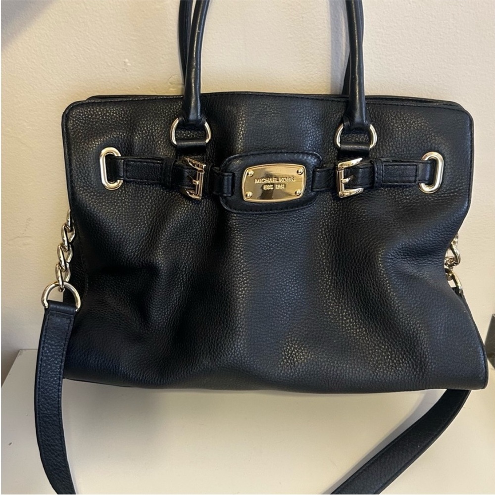 Michael Kors Black Satchel with Gold Accents
